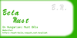 bela must business card